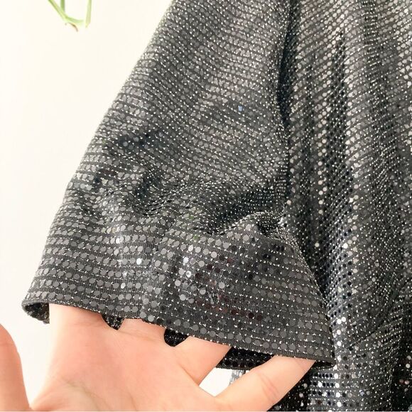 NWT CITY CHIC Glamour Playsuit Sequin Romper in Gunmetal 16 - Picture 7 of 9